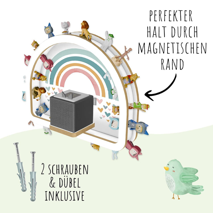 Personalisierbares Tonie und Toniebox Regal - Regenbogen