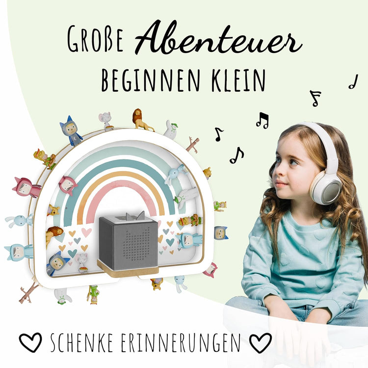 Personalisierbares Tonie und Toniebox Regal - Regenbogen