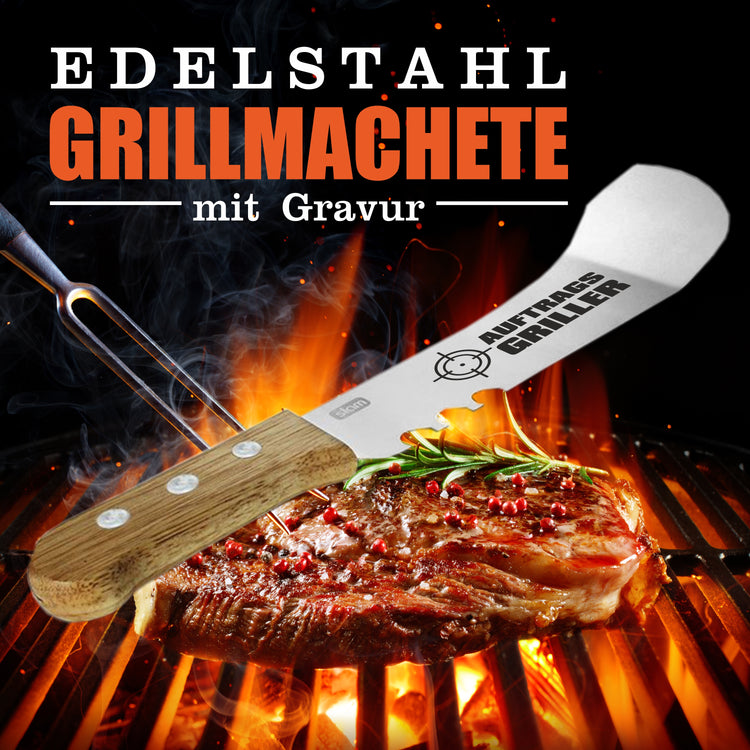 Grillmachete mit Edelstahlklinge Auftragsgriller