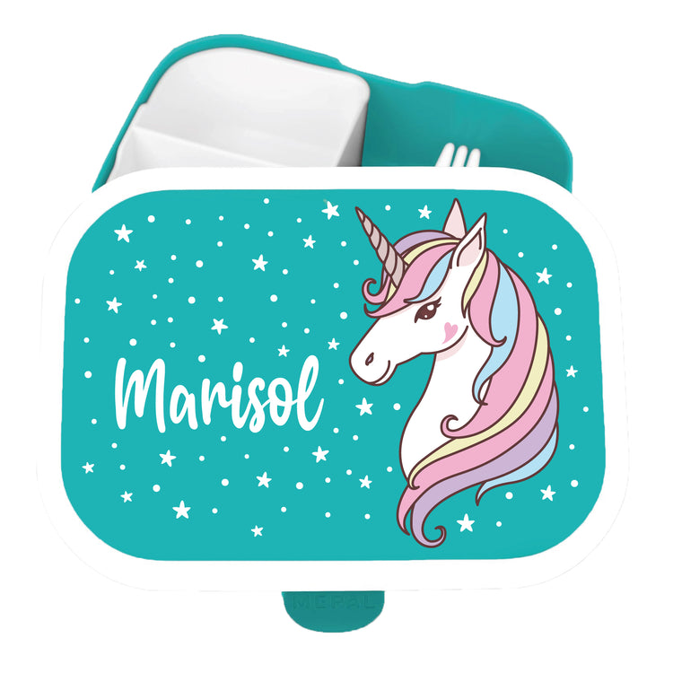 Brotdose & Trinkflasche - Set Einhorn- personalisiert