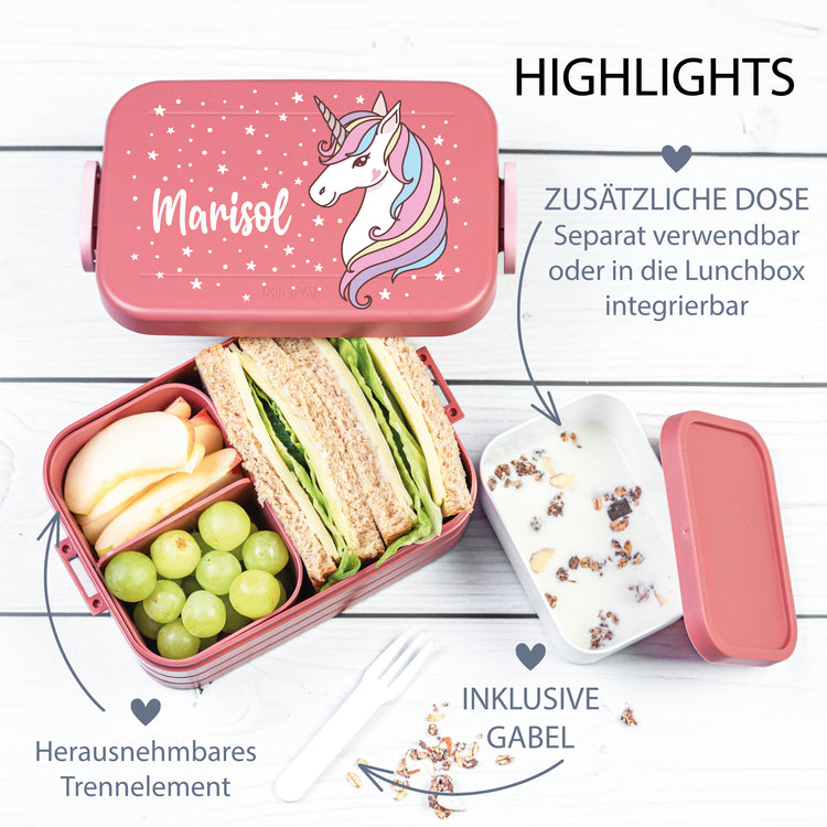 Mepal Lunchbox Midi Einhorn personalisiert