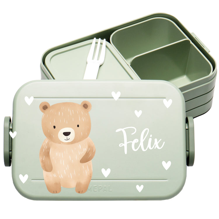 Mepal Lunchbox Midi Tiere mit Herzen personalisiert