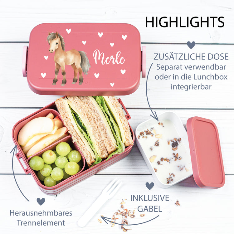 Mepal Lunchbox Midi Tiere mit Herzen personalisiert