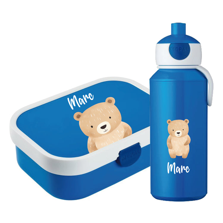 Brotdose & Trinkflasche - Set Jungle Tiere personalisiert