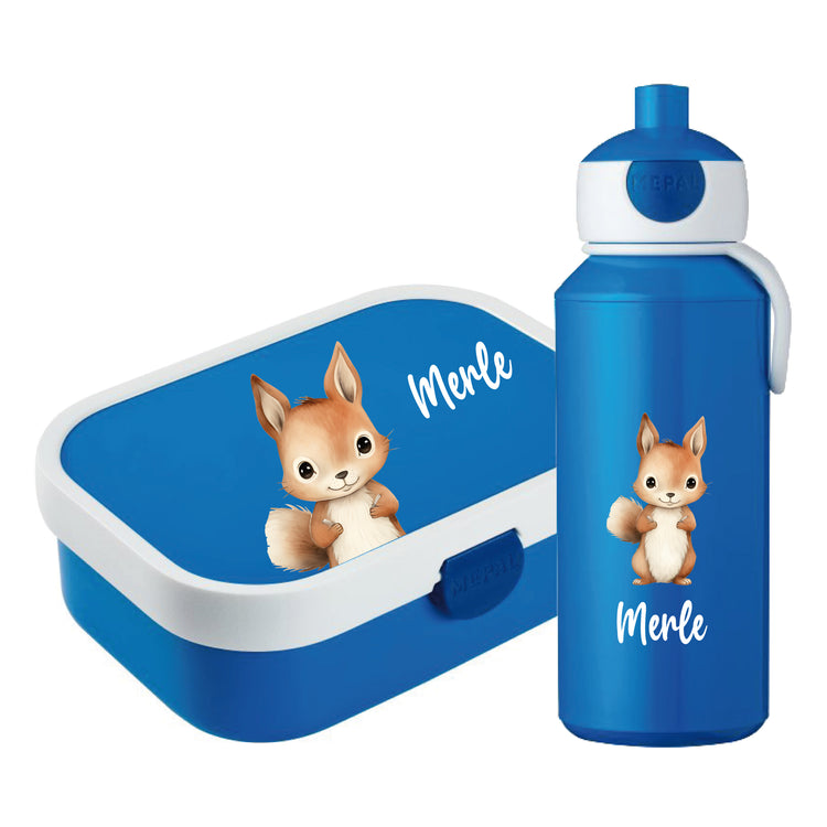 Brotdose & Trinkflasche - Set Jungle Tiere personalisiert