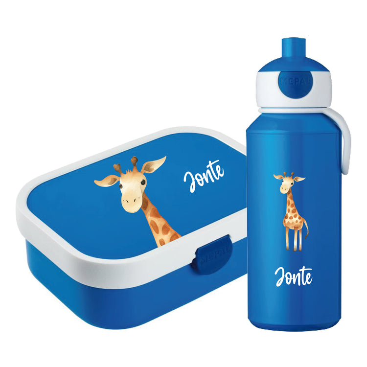 Brotdose & Trinkflasche - Set Jungle Tiere personalisiert