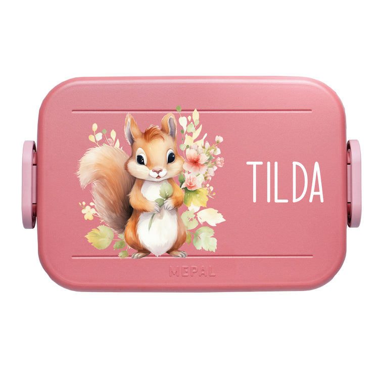 Mepal Lunchbox Midi Tiere mit Blumen personalisiert