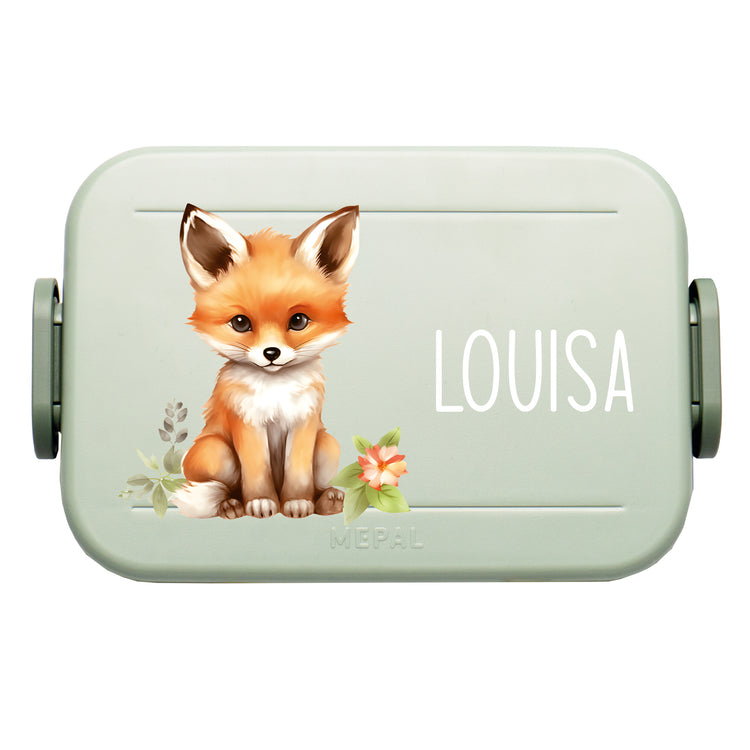 Mepal Lunchbox Midi Tiere mit Blumen personalisiert