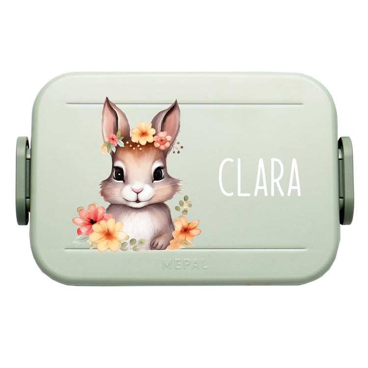 Mepal Lunchbox Midi Tiere mit Blumen personalisiert