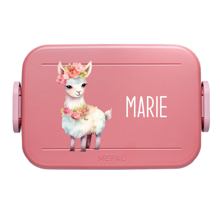 Mepal Lunchbox Midi Tiere mit Blumen personalisiert