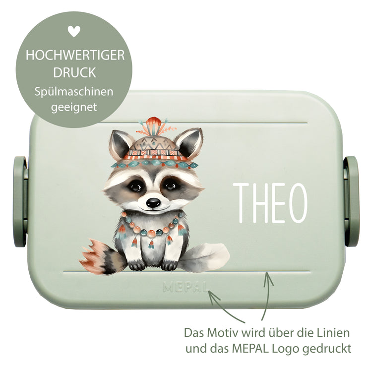 Mepal Lunchbox Midi Tiere mit Blumen personalisiert