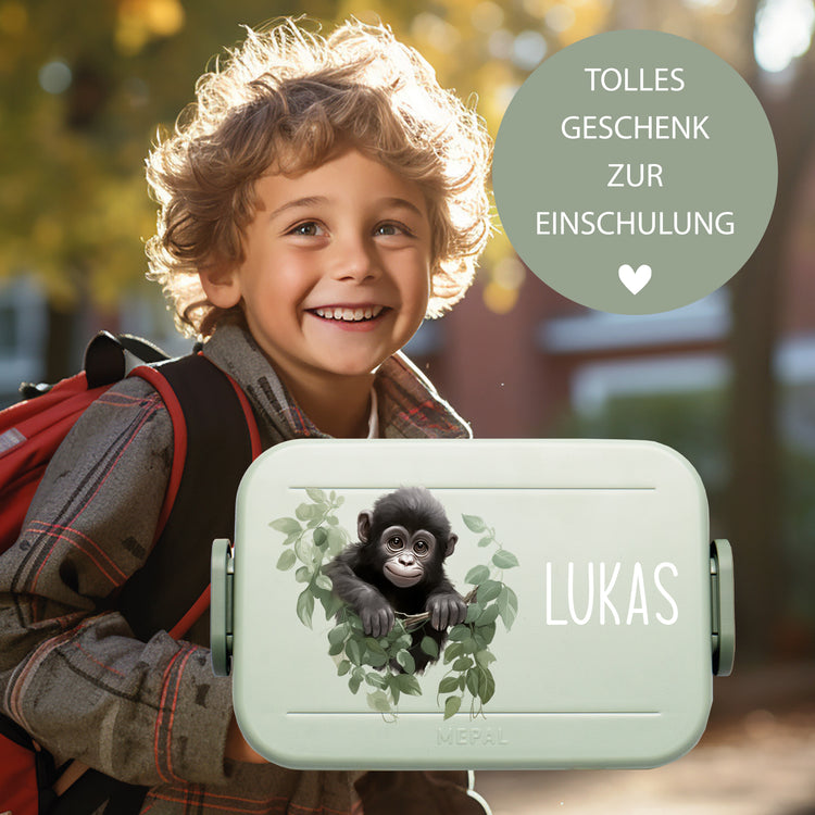 Mepal Lunchbox Midi Tiere mit Blumen personalisiert