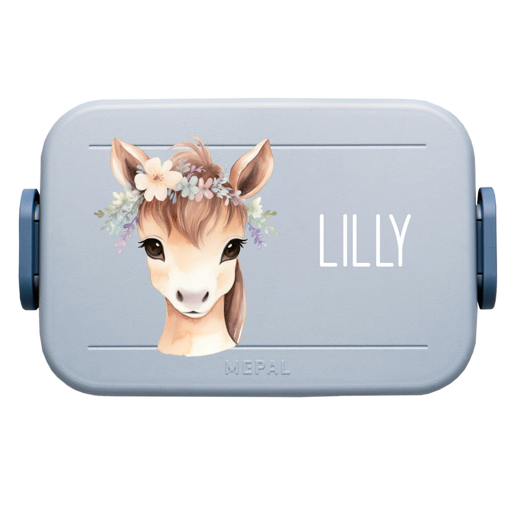 Mepal Lunchbox Midi Tiere mit Blumen personalisiert