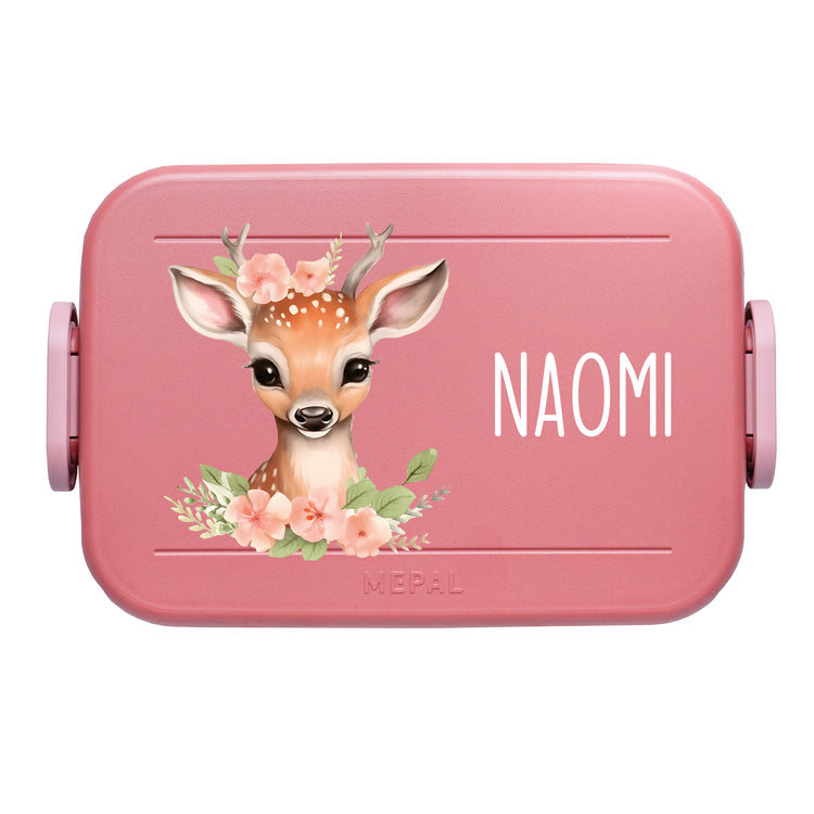 Mepal Lunchbox Midi Tiere mit Blumen personalisiert