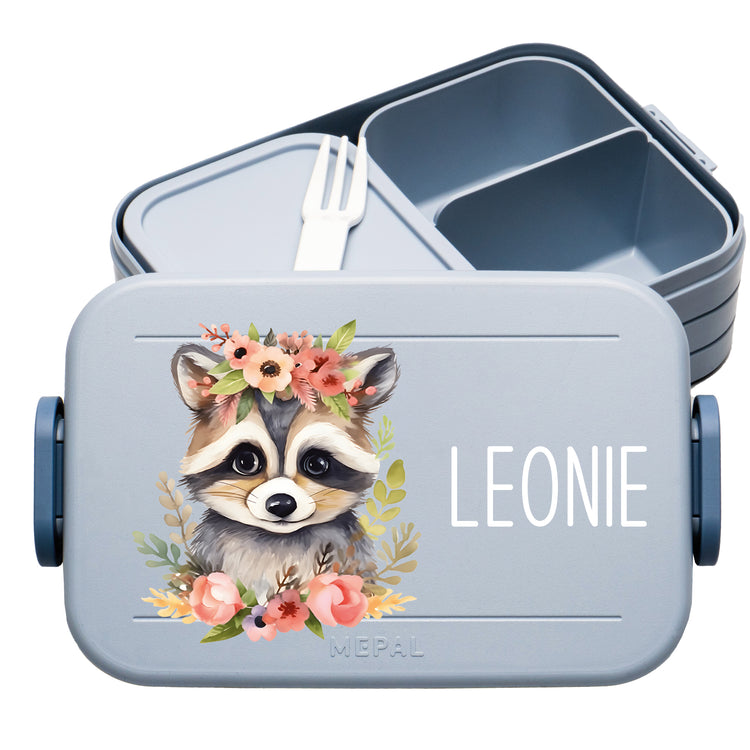 Mepal Lunchbox Midi Tiere mit Blumen personalisiert