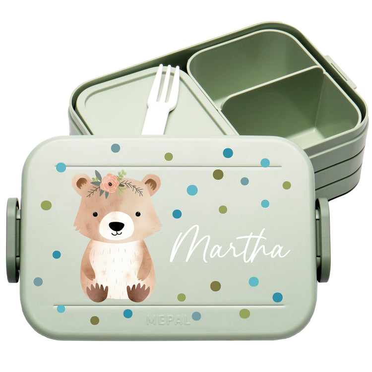 Mepal Lunchbox Midi Tiere mit Punkten personalisiert