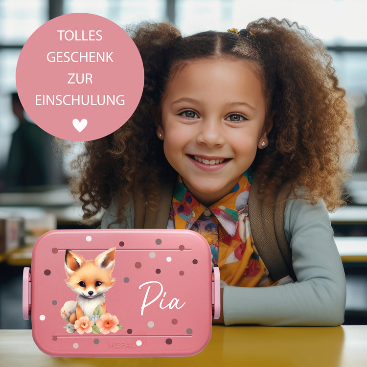 Mepal Lunchbox Midi Tiere mit Punkten personalisiert