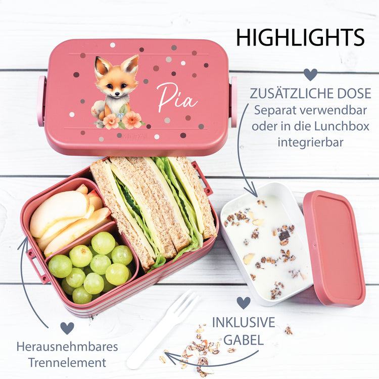 Mepal Lunchbox Midi Tiere mit Punkten personalisiert