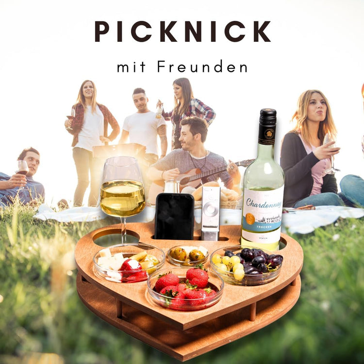 Herz Couchbar mit Glasschalen - Snackbar - personalisierbar