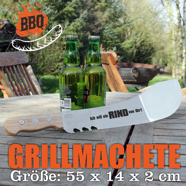 Grillmachete mit Edelstahlklinge Ich will ein RIND von Dir