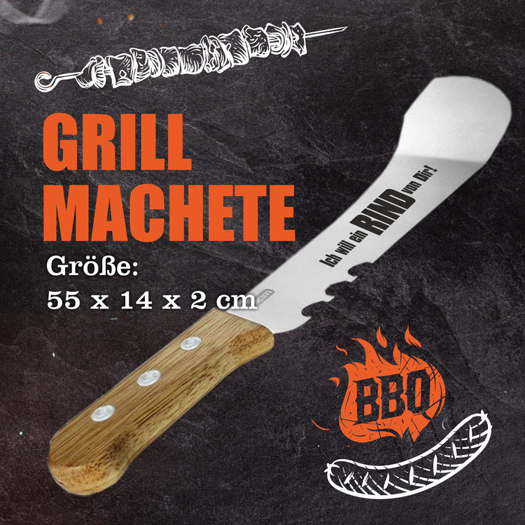 Grillmachete mit Edelstahlklinge Ich will ein RIND von Dir