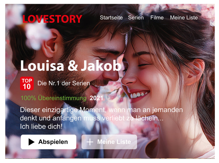 Acrylaufsteller Lovestory - romantisches Weihnachtsgeschenk für Paare