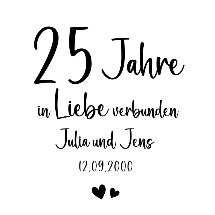 Schieferherz zum Hochzeitstag - In Liebe verbunden