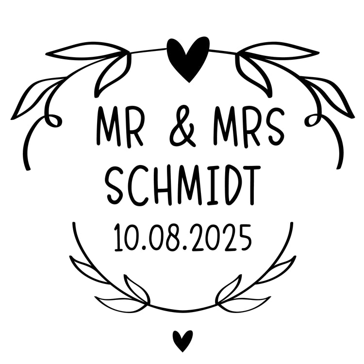 Schieferherz - Mr & Mrs mit Personalisierung