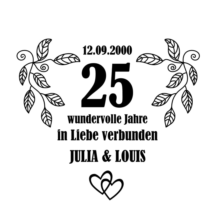 Schieferherz zum Hochzeitstag - Wundervolle Jahre mit Personalisierung