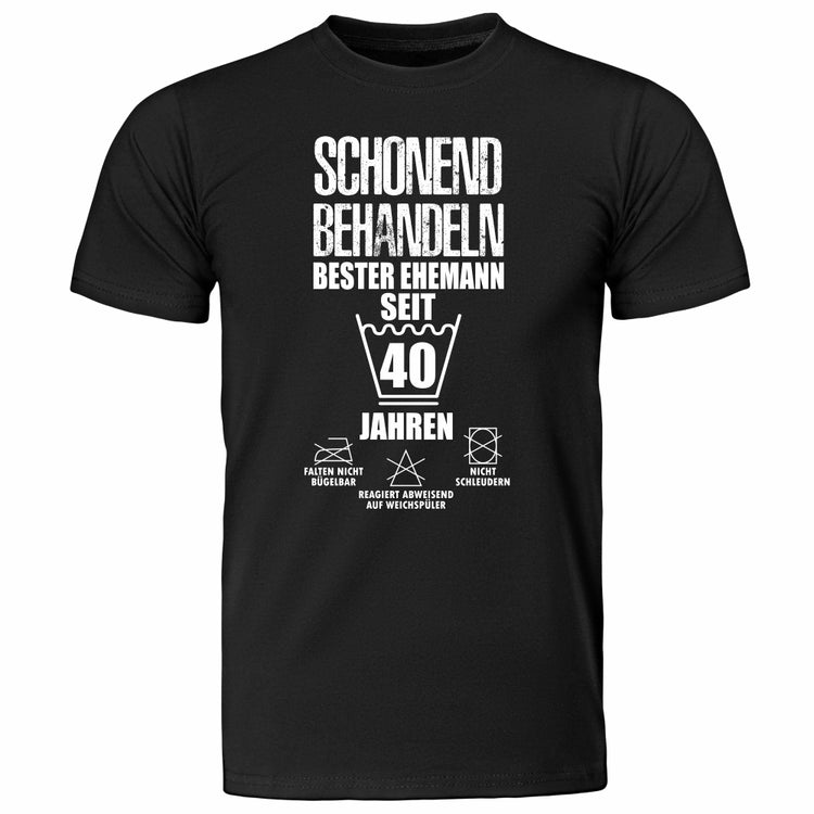 Partner T-Shirt Set - Rubinhochzeit - Schonend behandeln - Bester Ehemann/Beste Ehefrau 