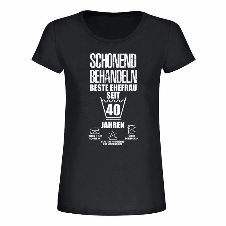 Partner T-Shirt Set - Rubinhochzeit - Schonend behandeln - Bester Ehemann/Beste Ehefrau 