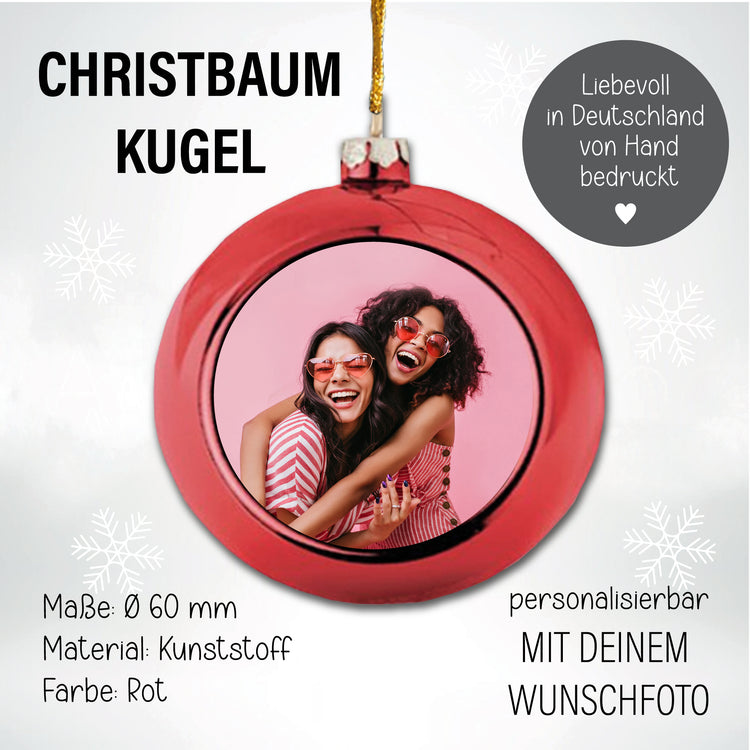 Weihnachtskugel mit Foto - Weihnachtsgeschenk für die beste Freundin