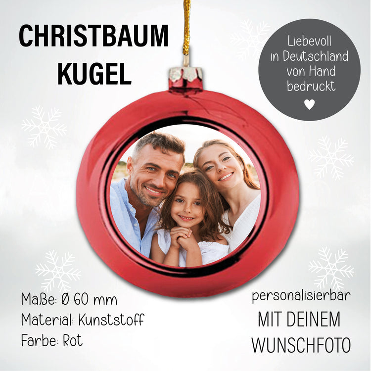 Weihnachtskugel mit Foto - Weihnachtsgeschenk für die Familie