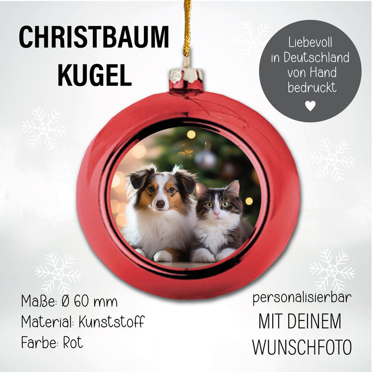 Weihnachtskugel mit Foto - Weihnachtsgeschenk für dein Lieblingstier