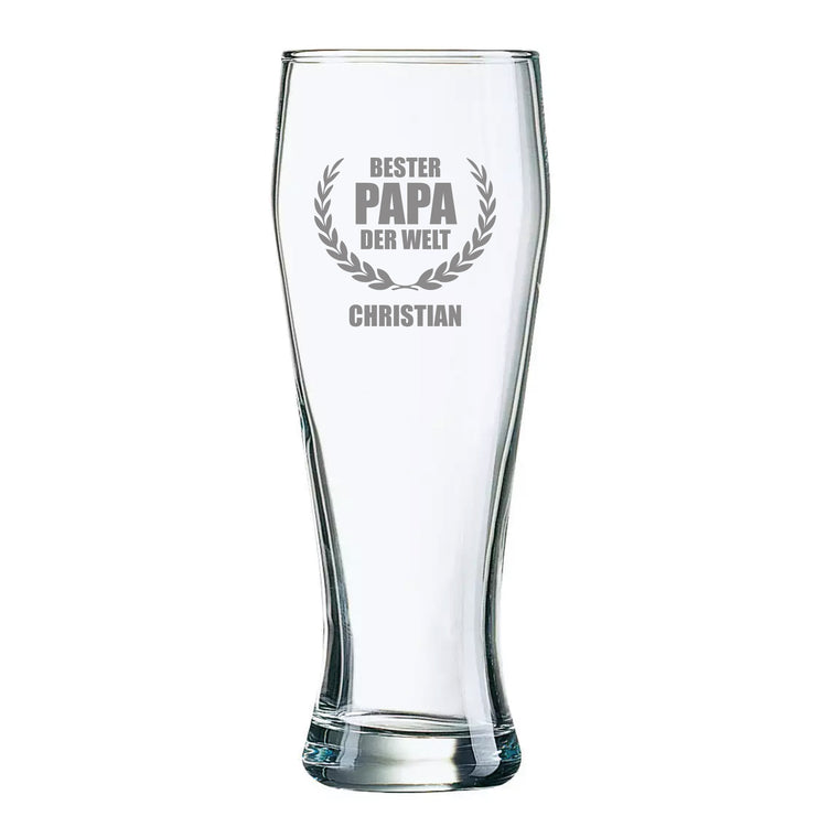 Weizenbierglas Bester Papa der Welt mit Name