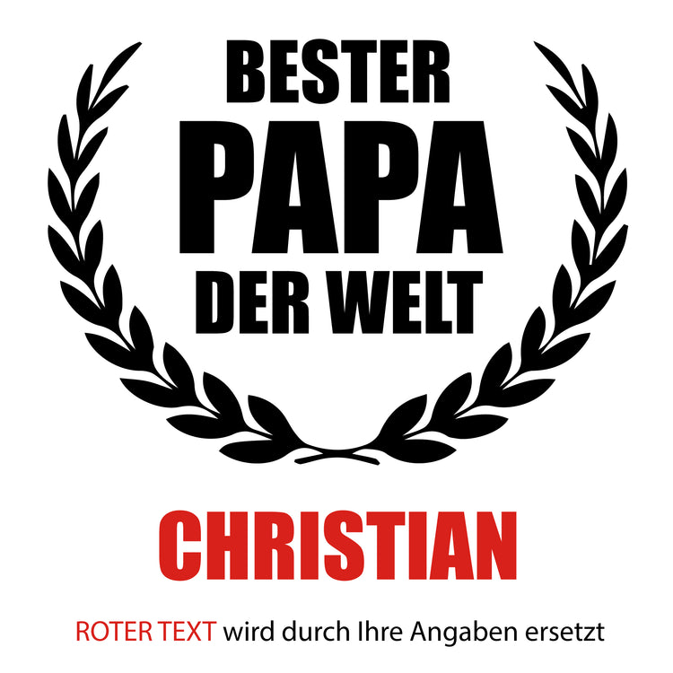 Weizenbierglas Bester Papa der Welt mit Name