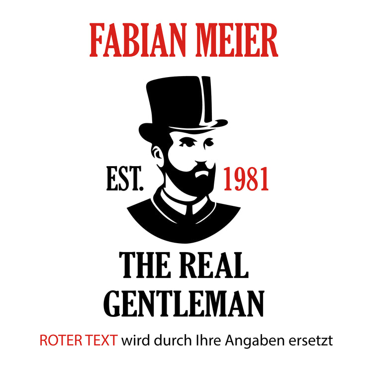 Weizenbierglas The real Gentleman - personalisiert