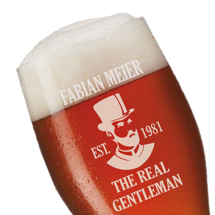 Weizenbierglas The real Gentleman - personalisiert