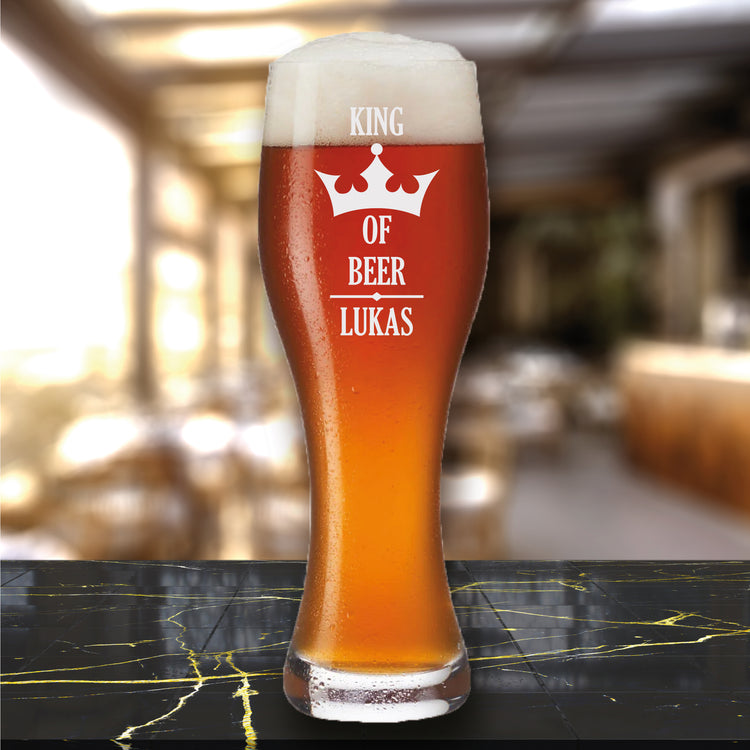 Weizenbierglas King of beer - personalisiert