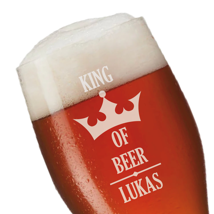 Weizenbierglas King of beer - personalisiert