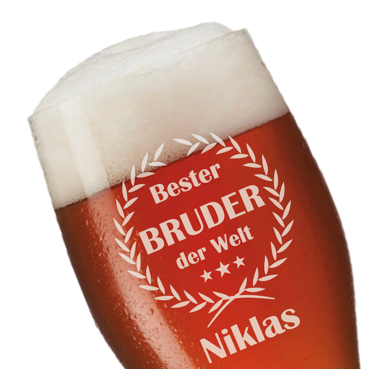 Weizenbierglas Bester Bruder der Welt - personalisiert