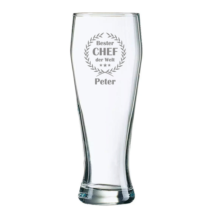 Weizenbierglas Bester Chef der Welt - personalisiert