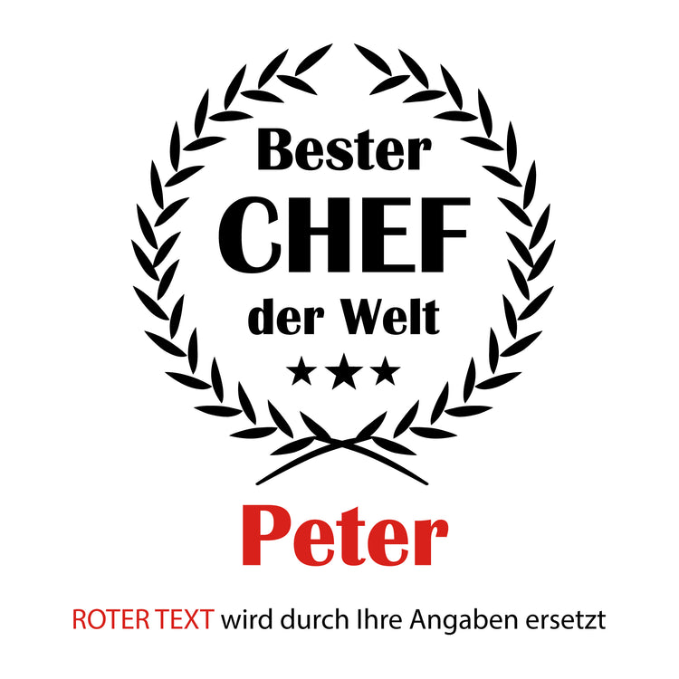 Weizenbierglas Bester Chef der Welt - personalisiert