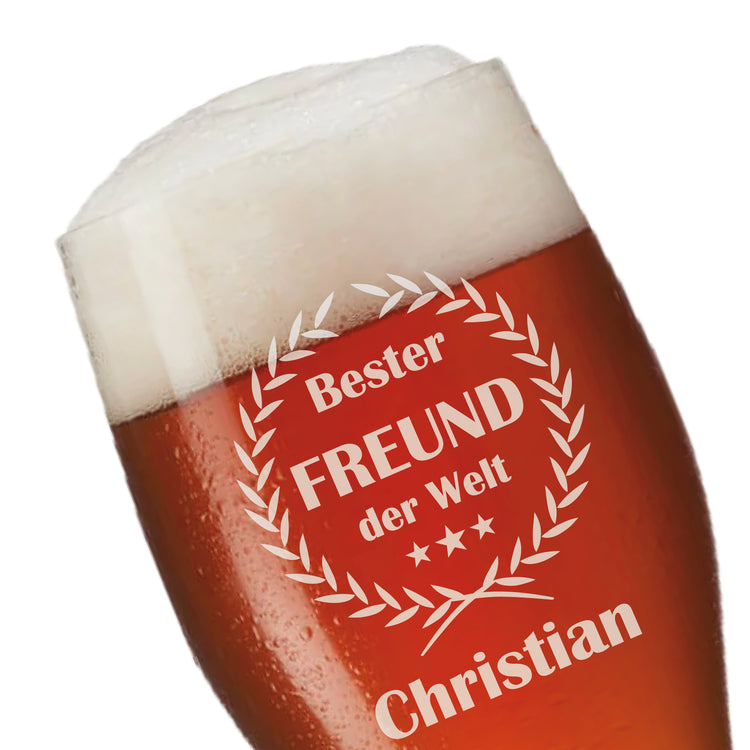 Weizenbierglas ,,Der Preis für den Besten Freund geht an...'' - personalisiert