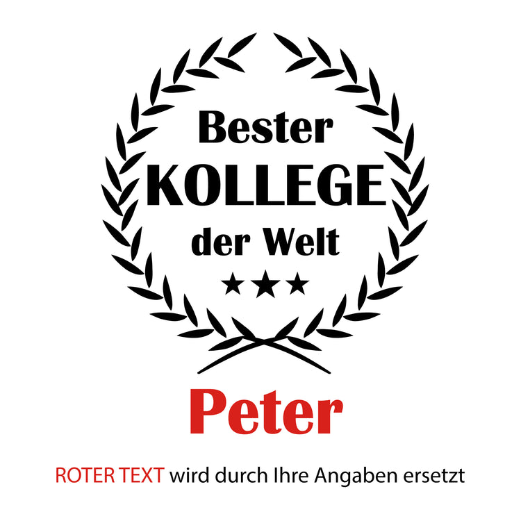 Weizenbierglas Bester Kollege der Welt - personalisiert