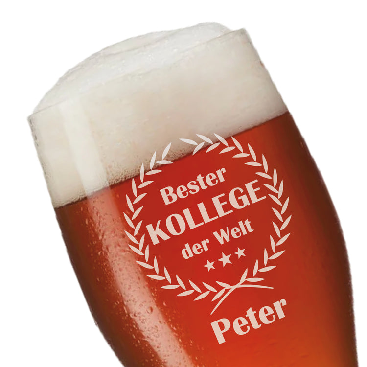 Weizenbierglas Bester Kollege der Welt - personalisiert