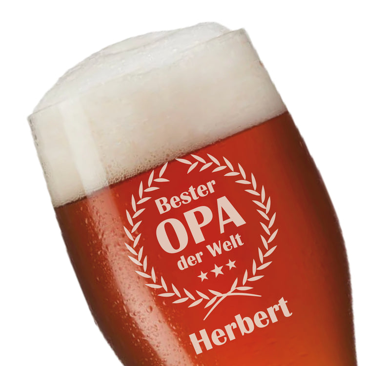 Weizenbierglas Bester Opa der Welt - personalisiert