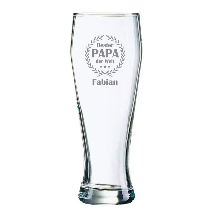 Weizenbierglas Bester Papa der Welt - personalisiert