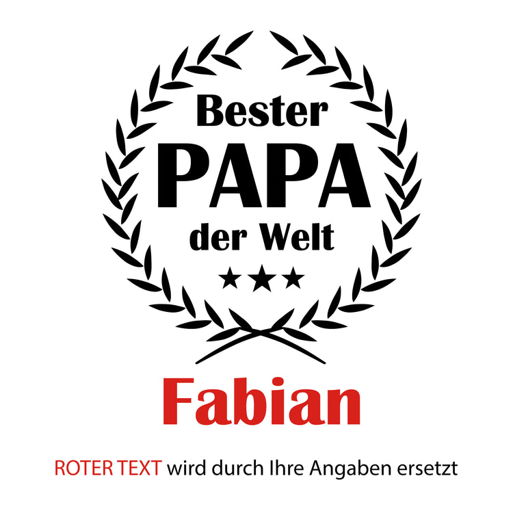 Weizenbierglas Bester Papa der Welt - personalisiert