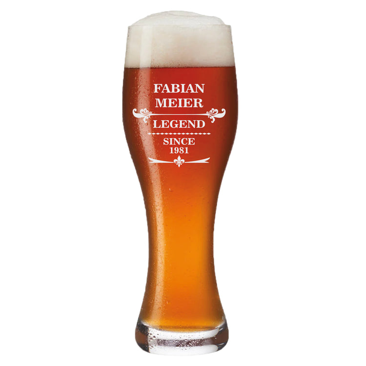 Weizenbierglas Legend since - personalisiert